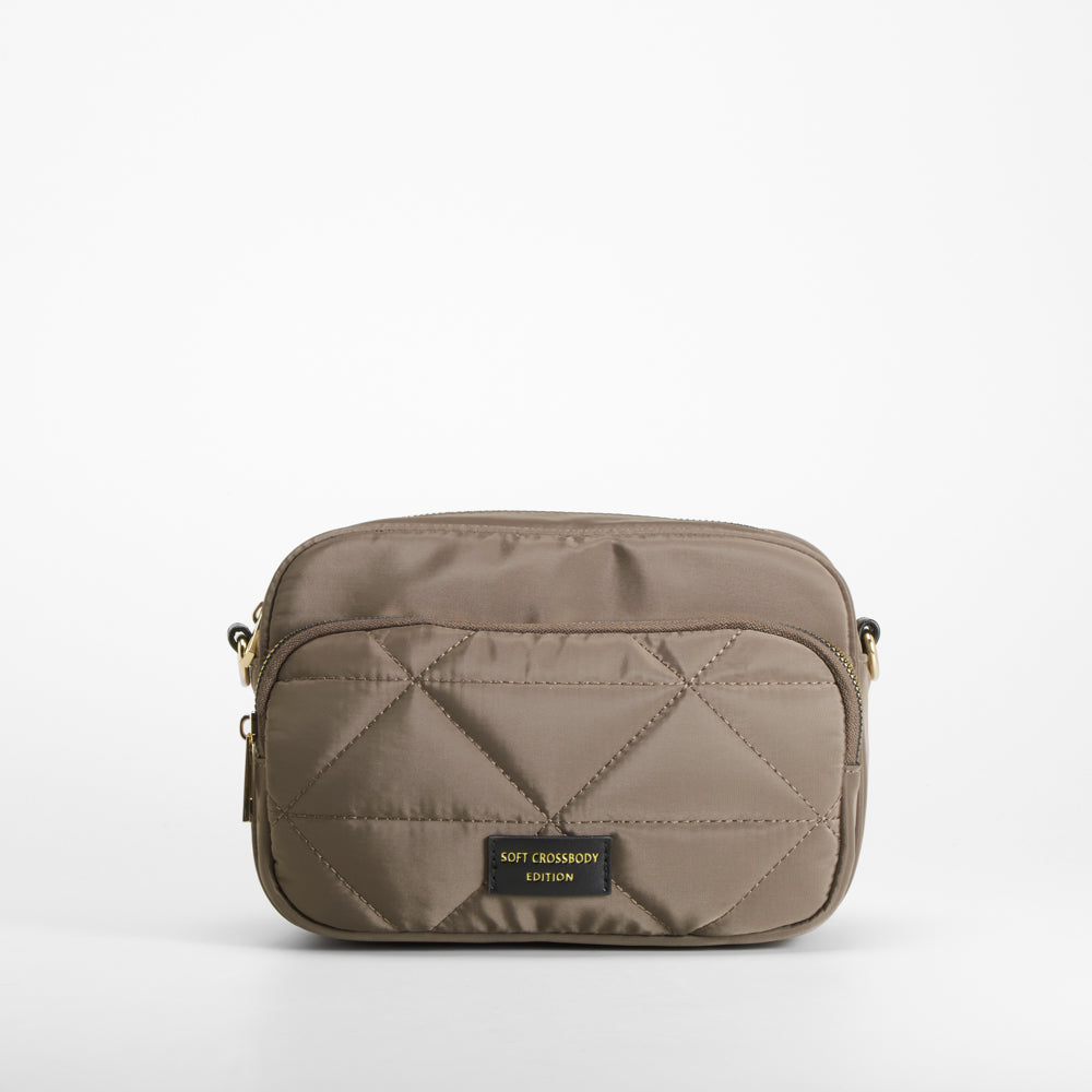 Bolso bandolera acolchado cruzado marrón NYC