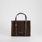 Bolso rafia asa doble marrón PICCOLA PIU