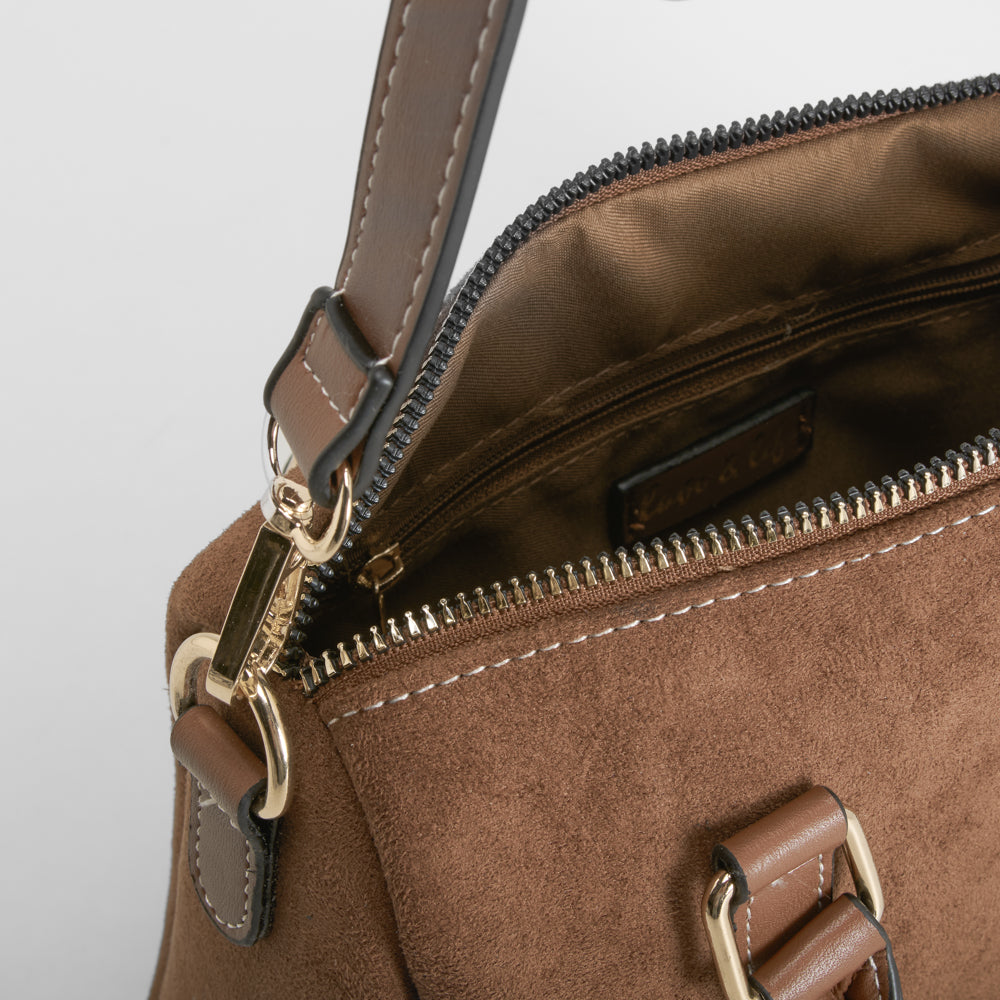 Bolso bandolera con asas cortas marrón PICCOLA PIU