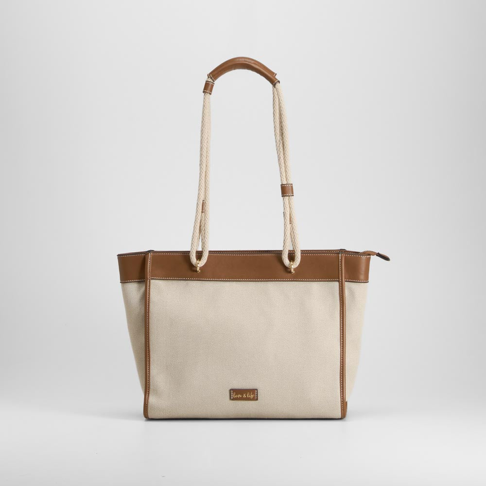Bolso de hombro elegante beige PICCOLA PIU
