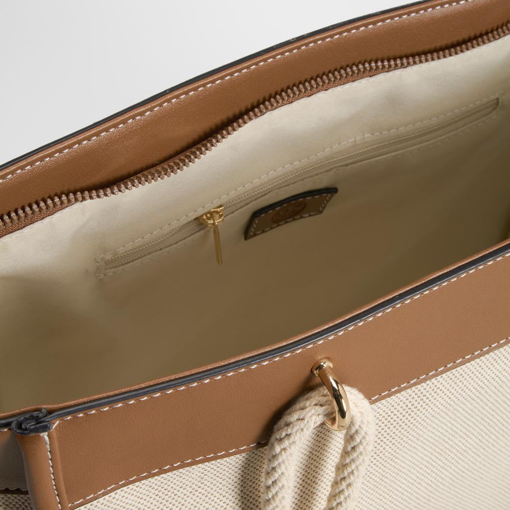 Bolso de hombro elegante beige PICCOLA PIU