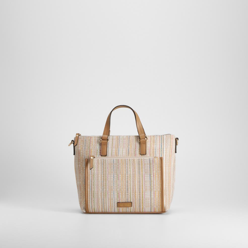 Bolso de mano rafia rayas multicolor PICCOLA PIU