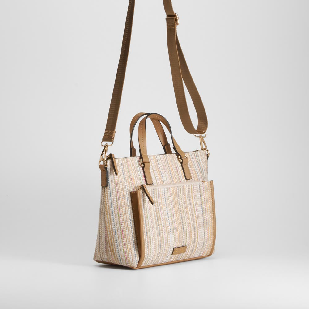 Bolso de mano rafia rayas multicolor PICCOLA PIU