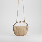 Bolso hombro rafia elegante beige PICCOLA PIU
