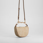 Bolso hombro rafia elegante beige PICCOLA PIU
