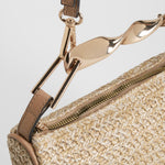 Bolso hombro rafia elegante beige PICCOLA PIU