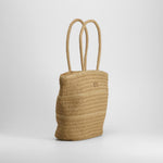 Bolso shopper rafia beige PICCOLA PIU