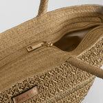 Bolso shopper rafia beige PICCOLA PIU