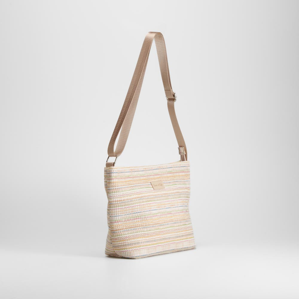 Bolso bandolera rayas rosa elegante PICCOLA PIU