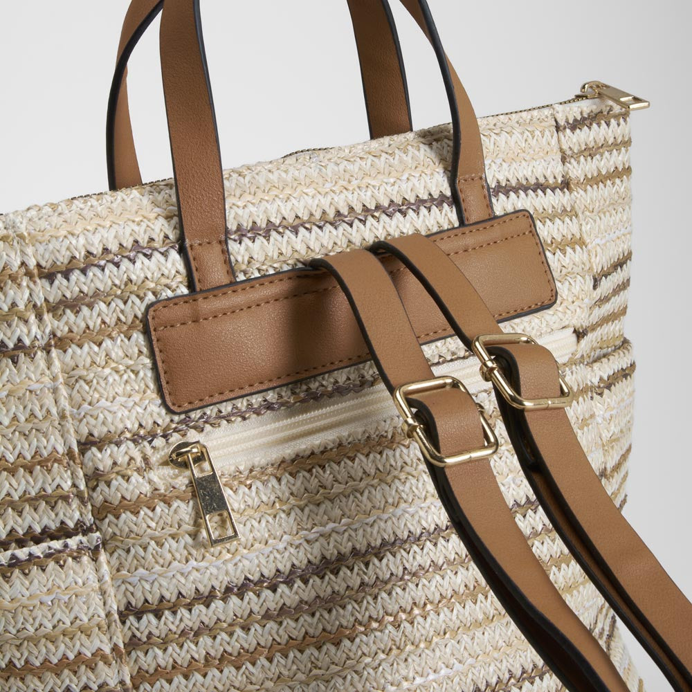Bolso mochila rafia marrón SENDA ROAD