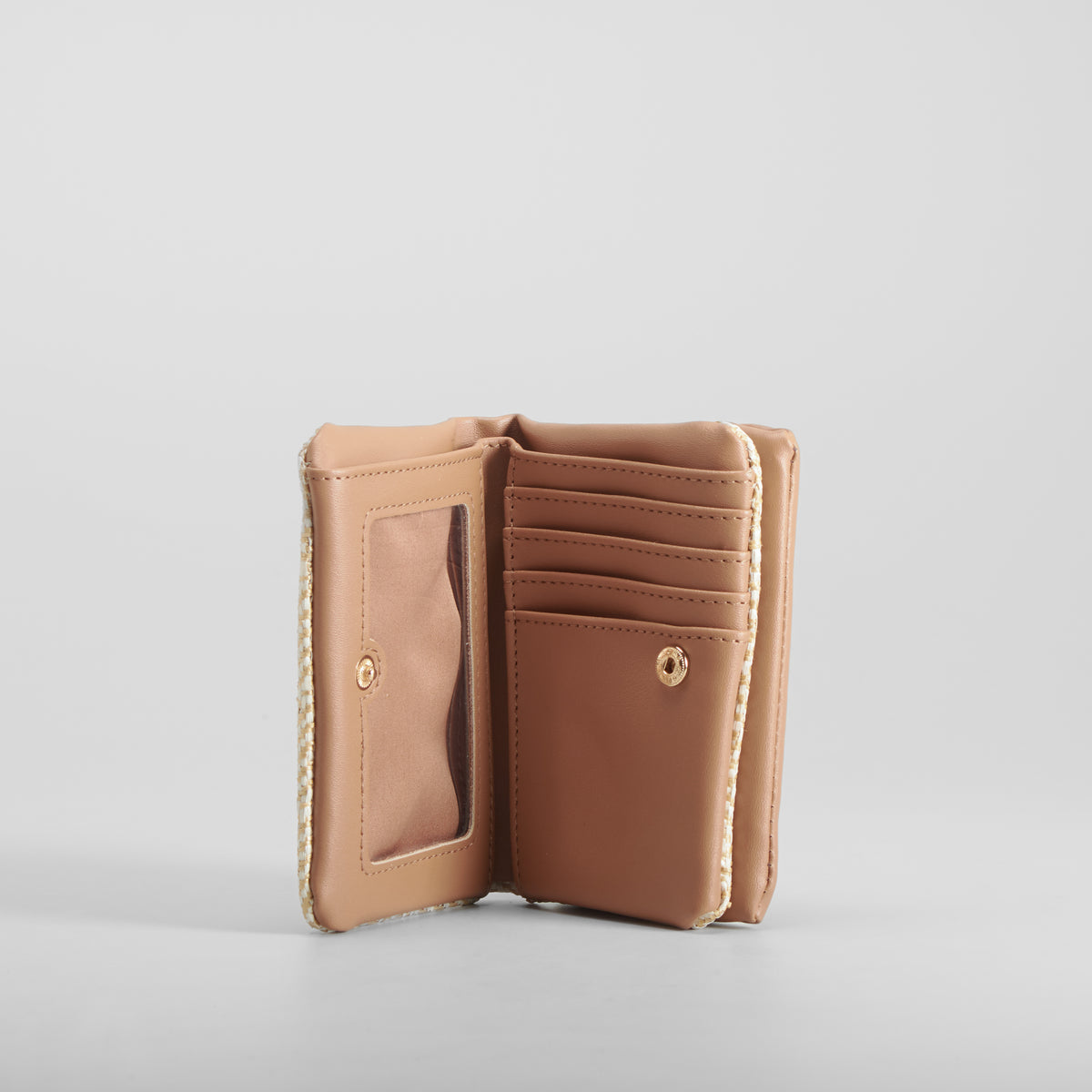 Cartera rafia bicolor beige PICCOLA PIU