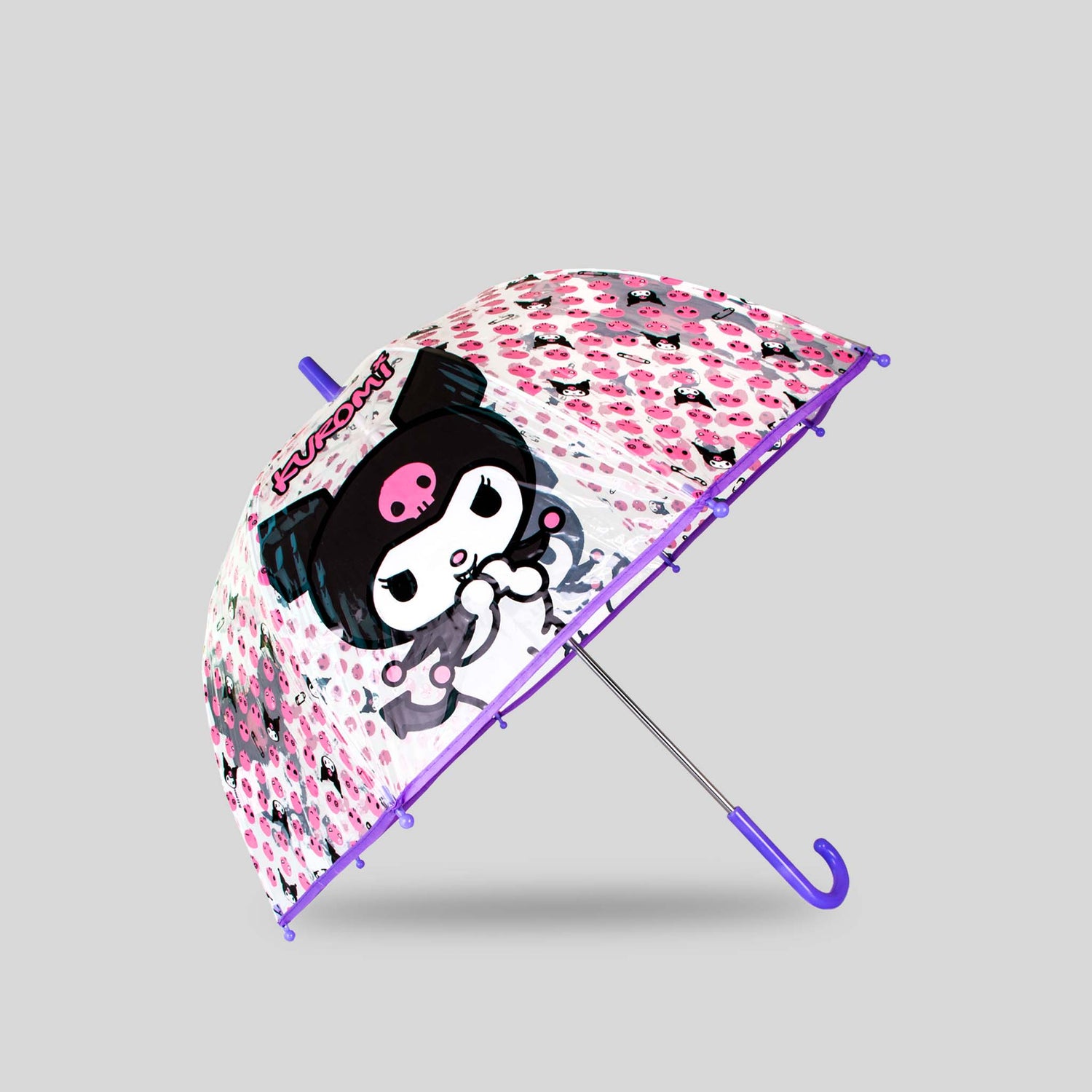 Paraguas transparente infantil morado KUROMI
