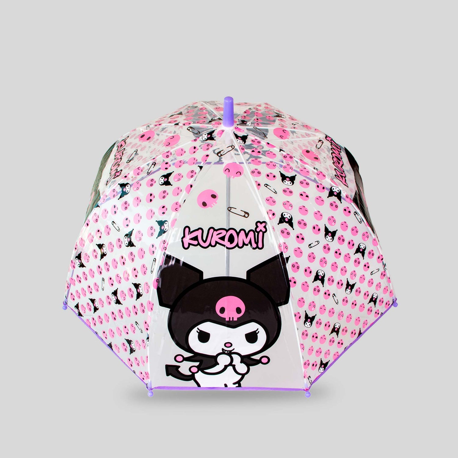Paraguas transparente infantil morado KUROMI