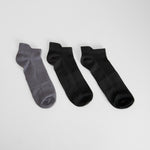 Pack 3 calcetines tobilleros gris y negro MERKAL