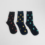 Pack 3 calcetines negros estampados MERKAL