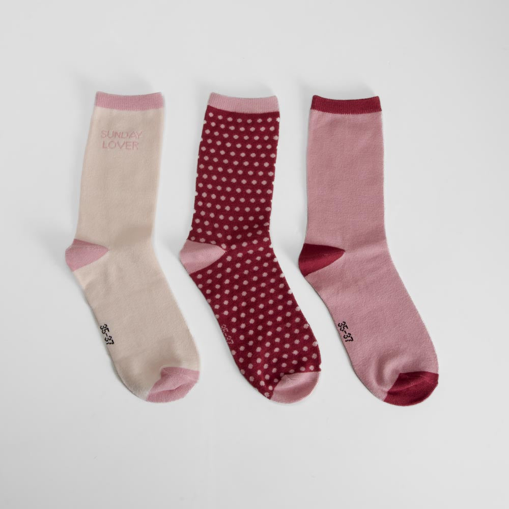 Pack 3 calcetines largos rojo MERKAL