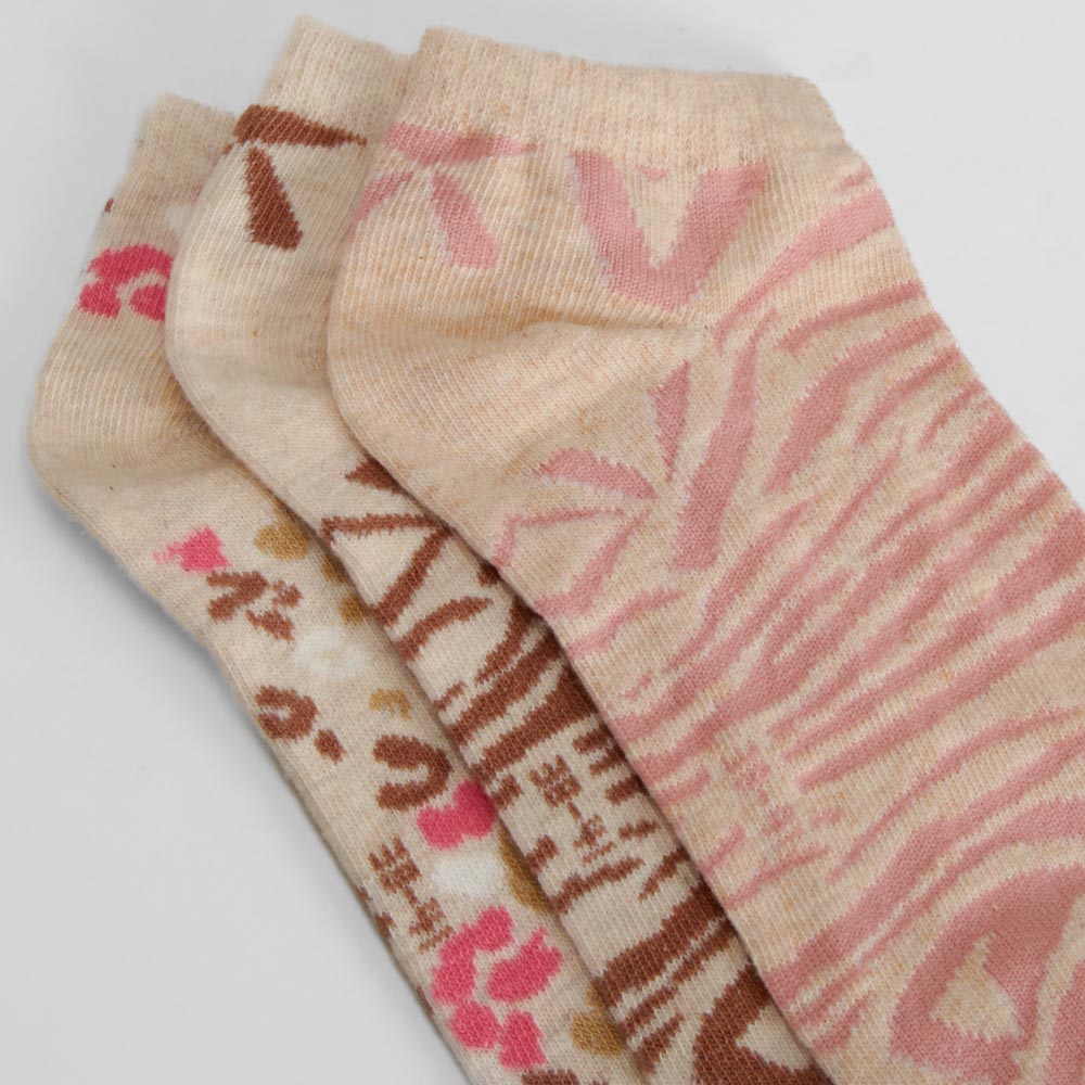 Pack 3 calcetines animal print beige MERKAL