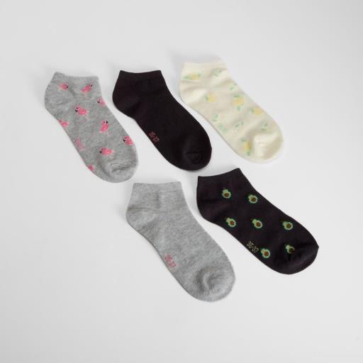 Pack 5 calcetines invisibles multicolor MERKAL