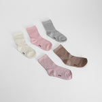 Pack 5 calcetines bebé canalé brillante MERKAL