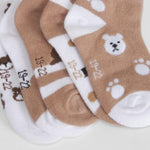 Pack 5 calcetines invisible ositos beige MERKAL