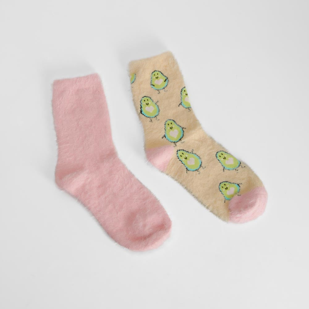 Pack 2 calcetines aguacate amarillo y rosa MERKAL