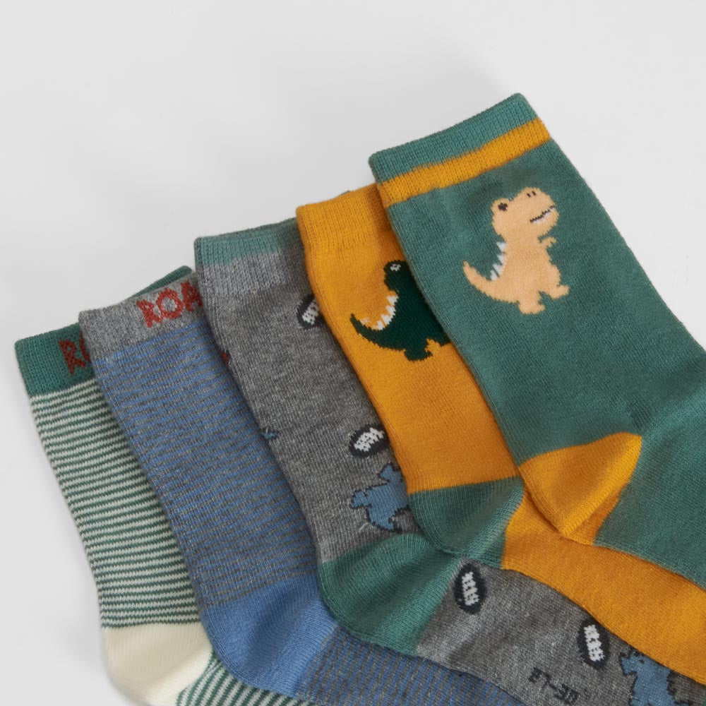Pack de 5 calcetines dino multicolor MERKAL