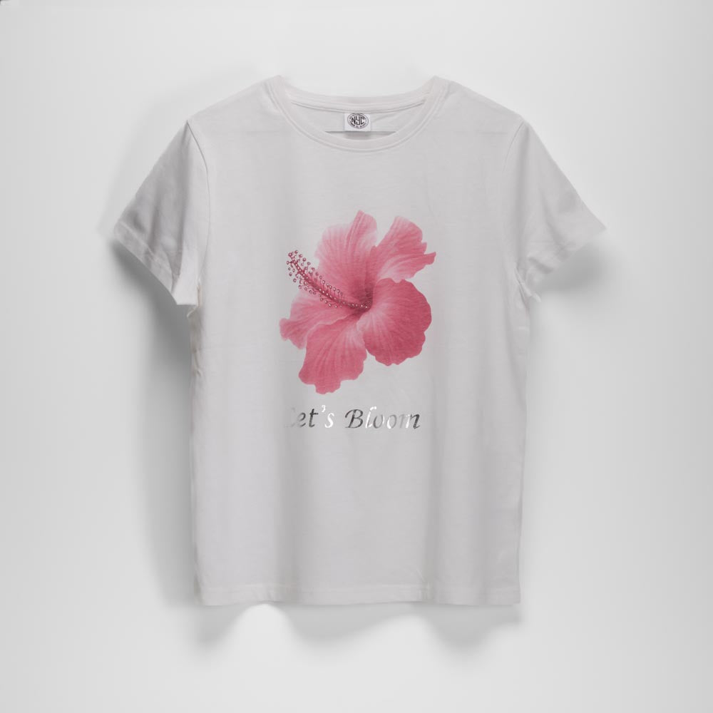Camiseta manga corta flor blanca flor MERKAL