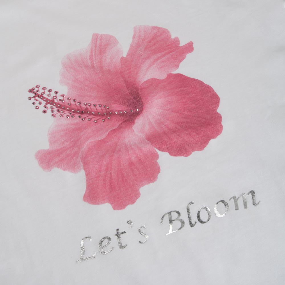 Camiseta manga corta flor blanca flor MERKAL
