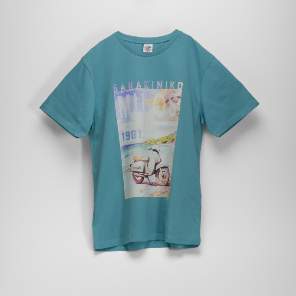 Camiseta manga corta Mykonos verde NYC