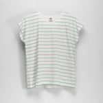Camiseta manga corta rayas verde NYC