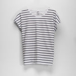 Camiseta manga corta rayas azul NYC