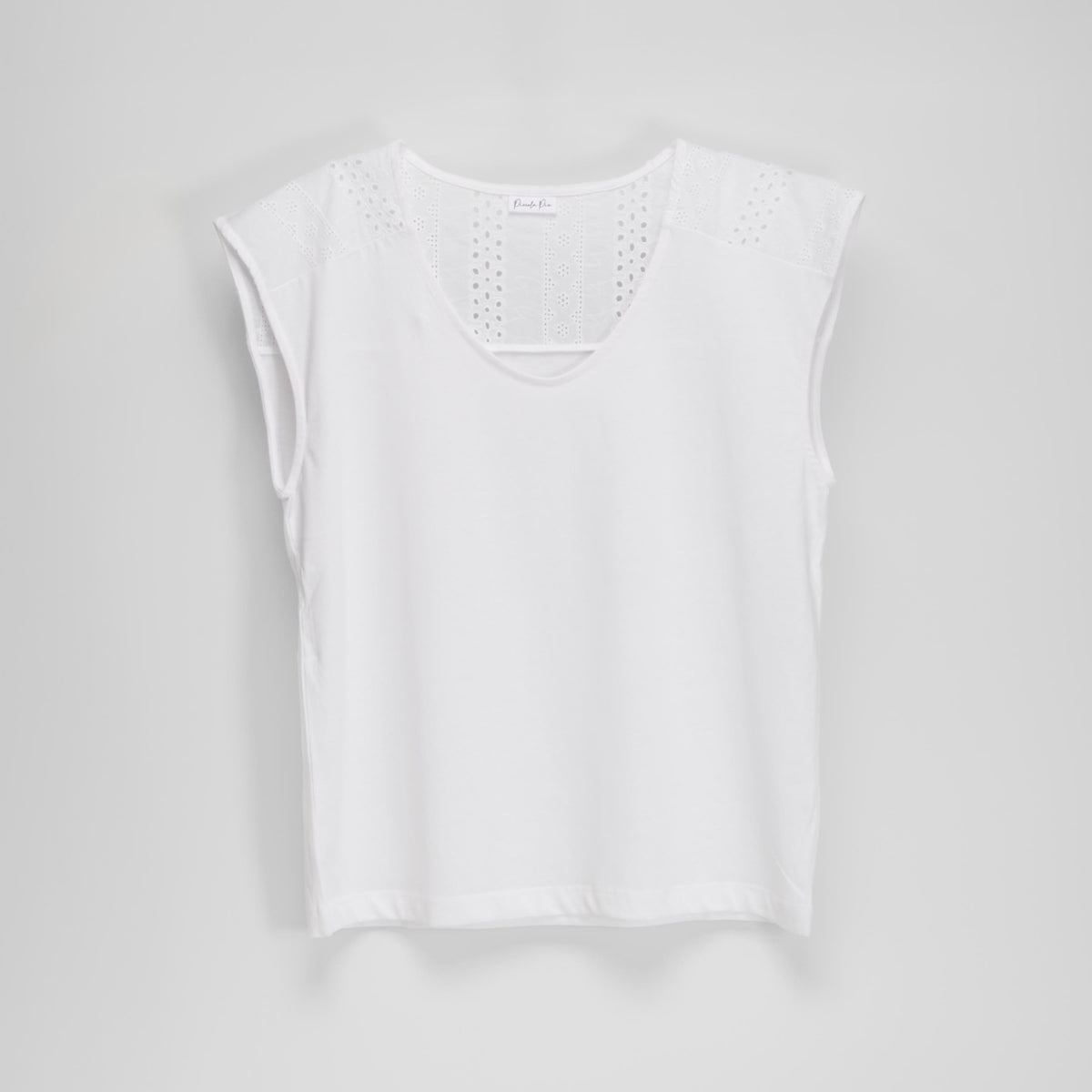 Blusa escote en v manga corta blanca PICCOLA PIU