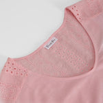 Camiseta manga corta bordada coral PICCOLA PIU