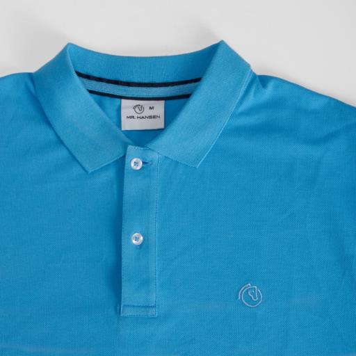 Polo clásico azul manga corta MR. HANSEN