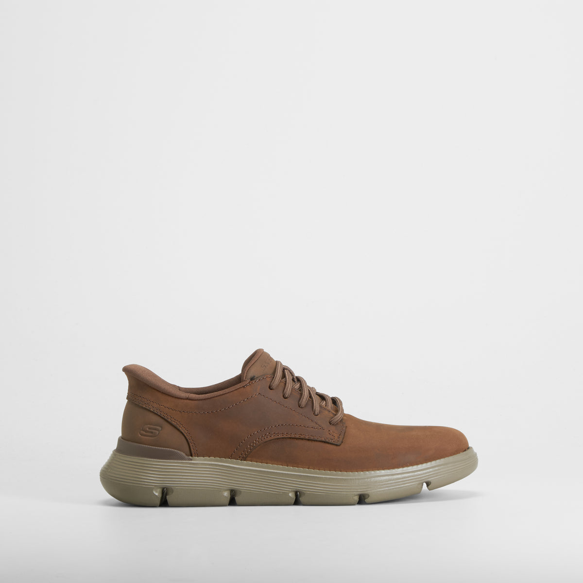 Zapato casual slip ins piel marrón SKECHERS