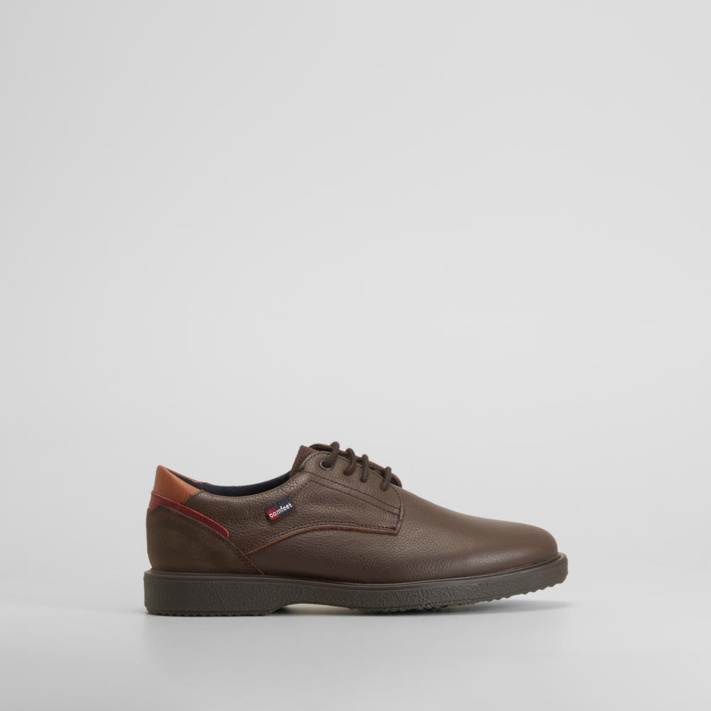 Zapato clásico blucher sport piel marrón COMFEET