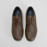 Zapato cordones elásticos piel marrón COMFEET