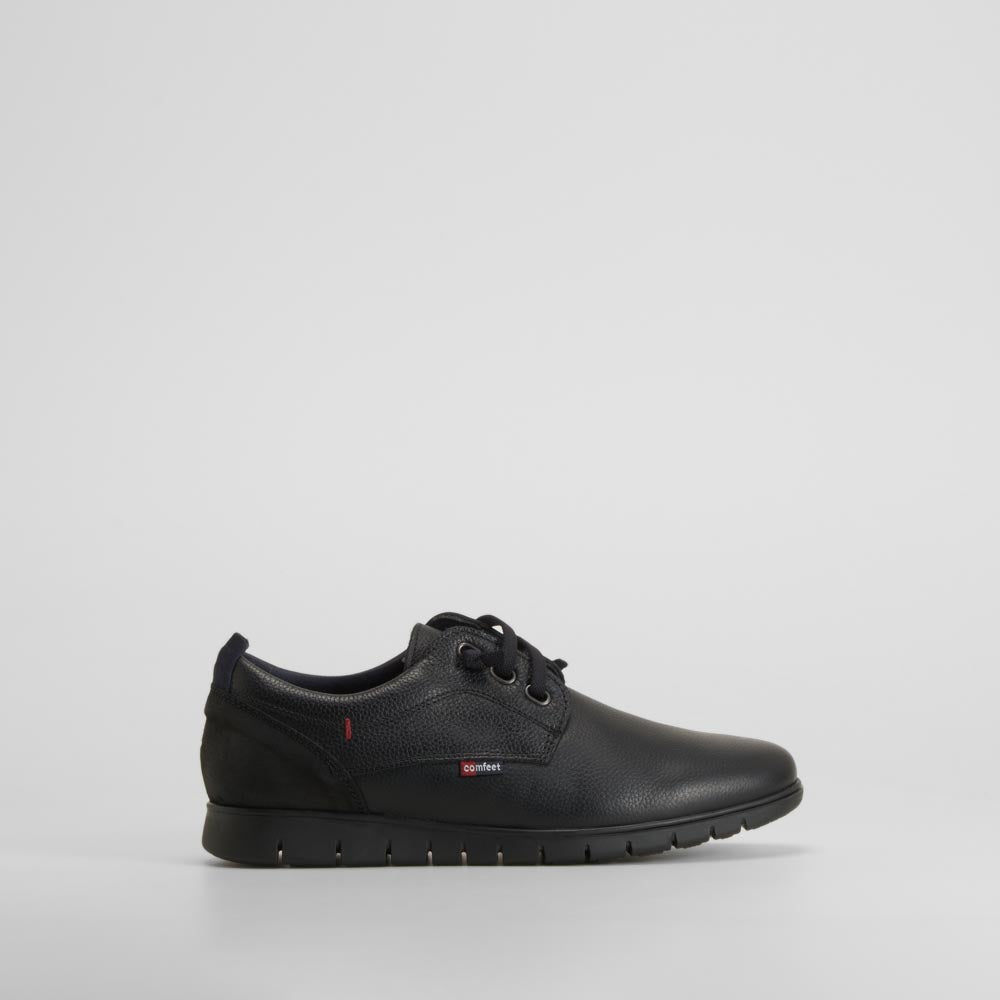 Zapato elástico piel negro COMFEET