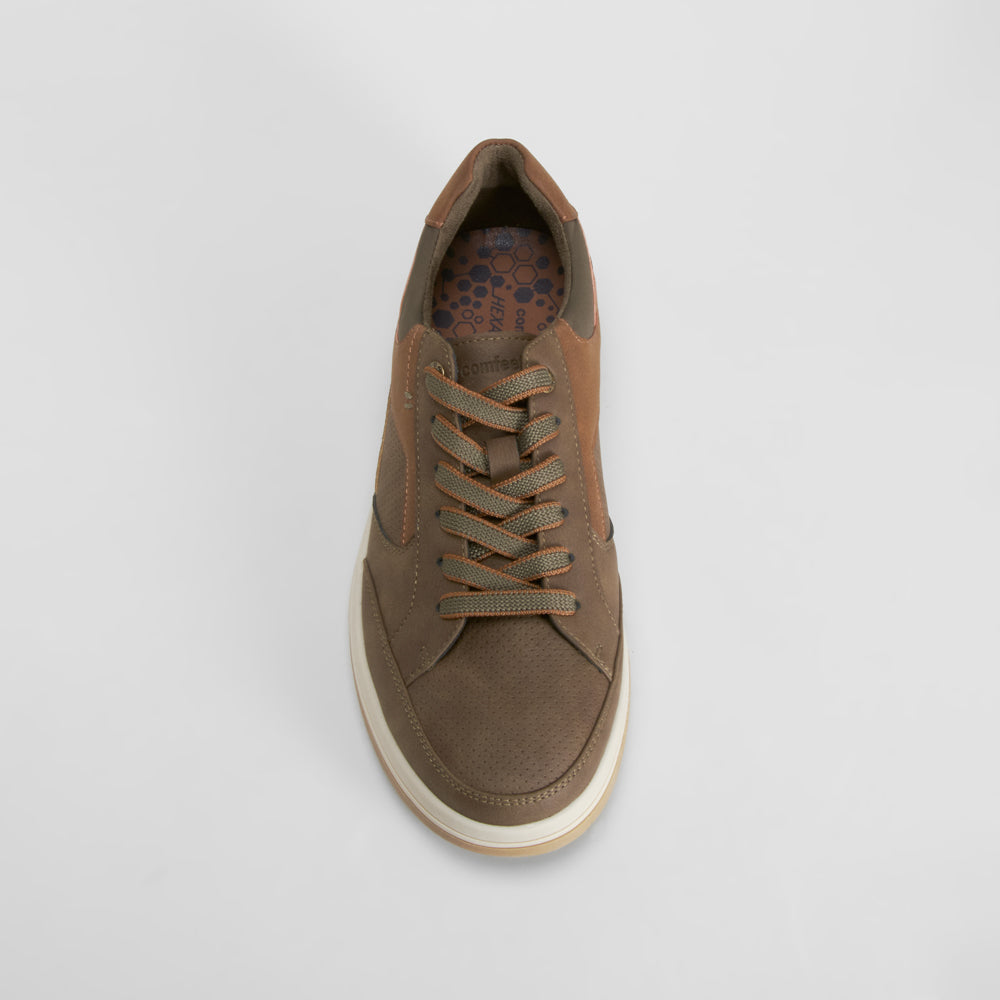 Zapatilla casual Hexaflex marrón COMFEET