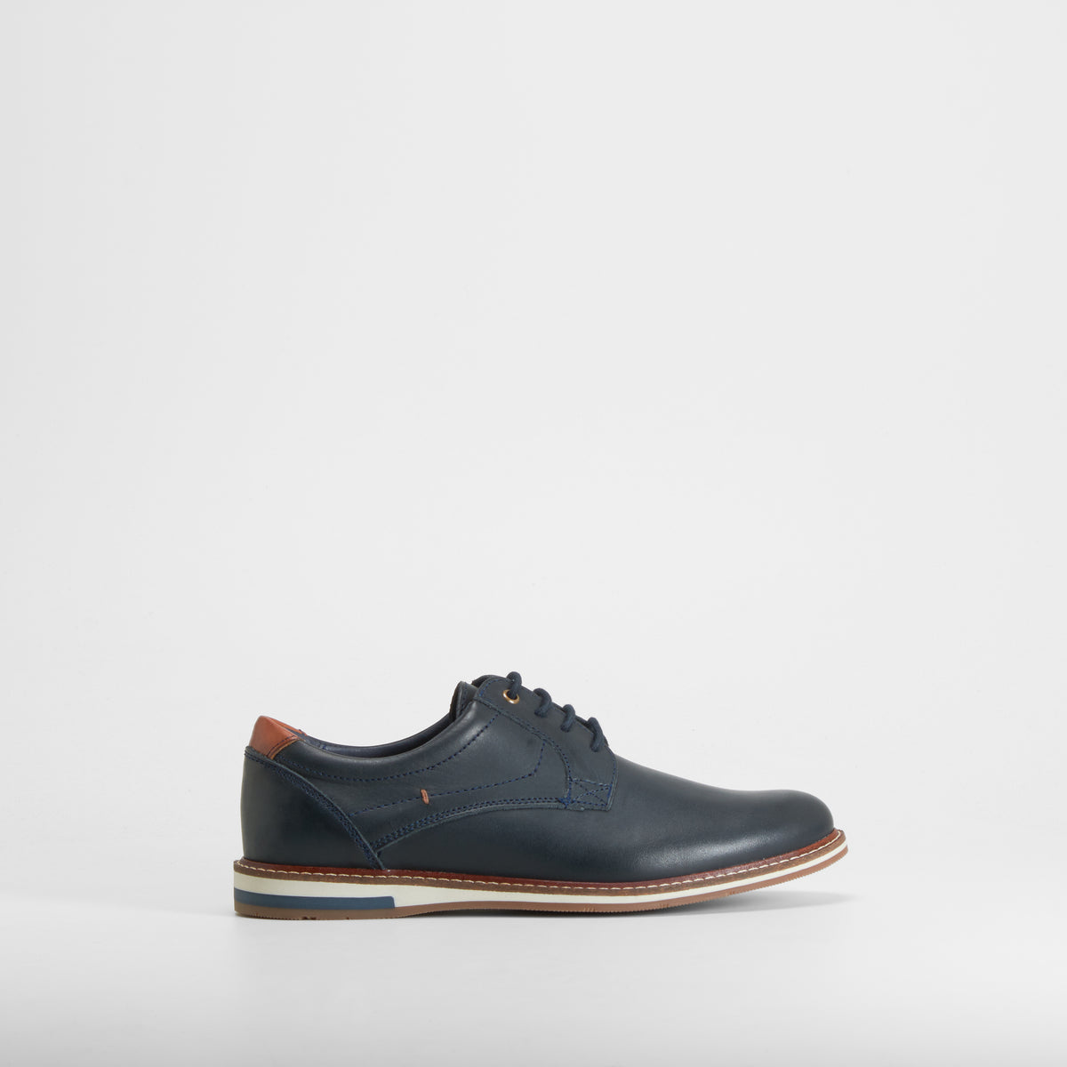 Zapato blucher piel azul FOSCO