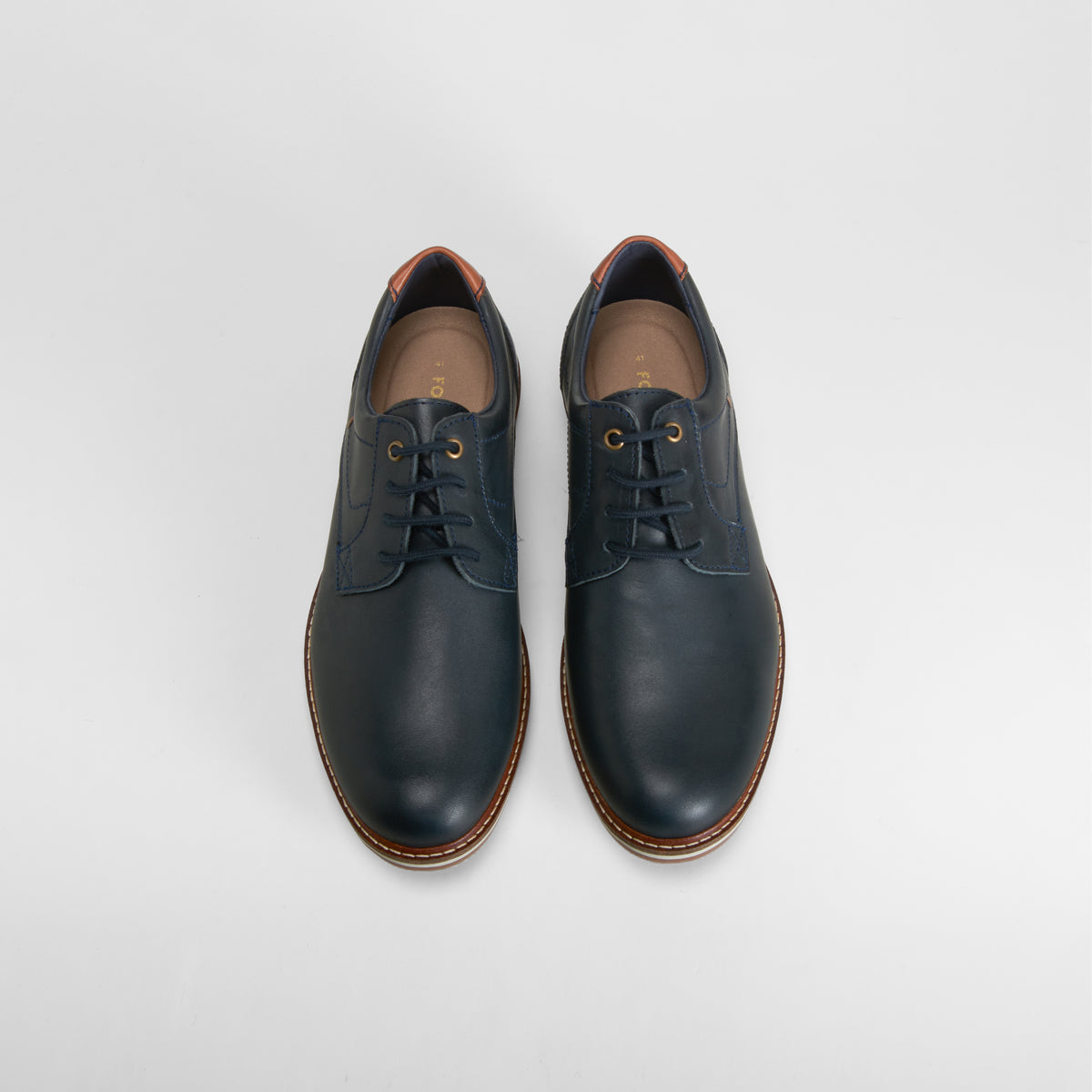 Zapato blucher piel azul FOSCO