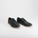 Zapato blucher piel azul FOSCO