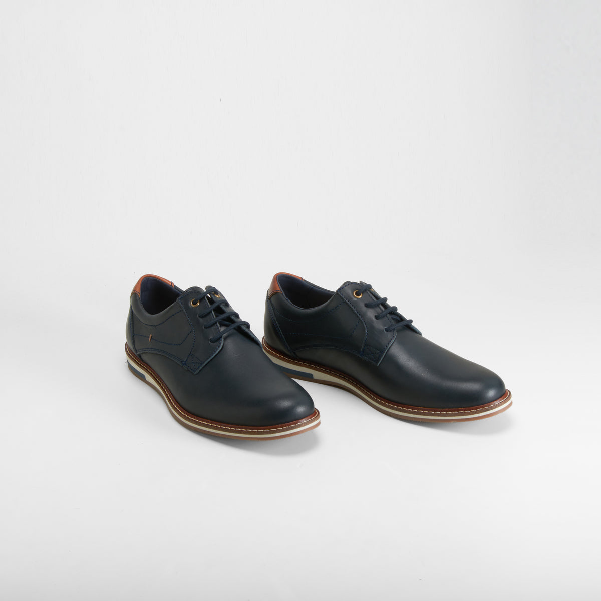Zapato blucher piel azul FOSCO