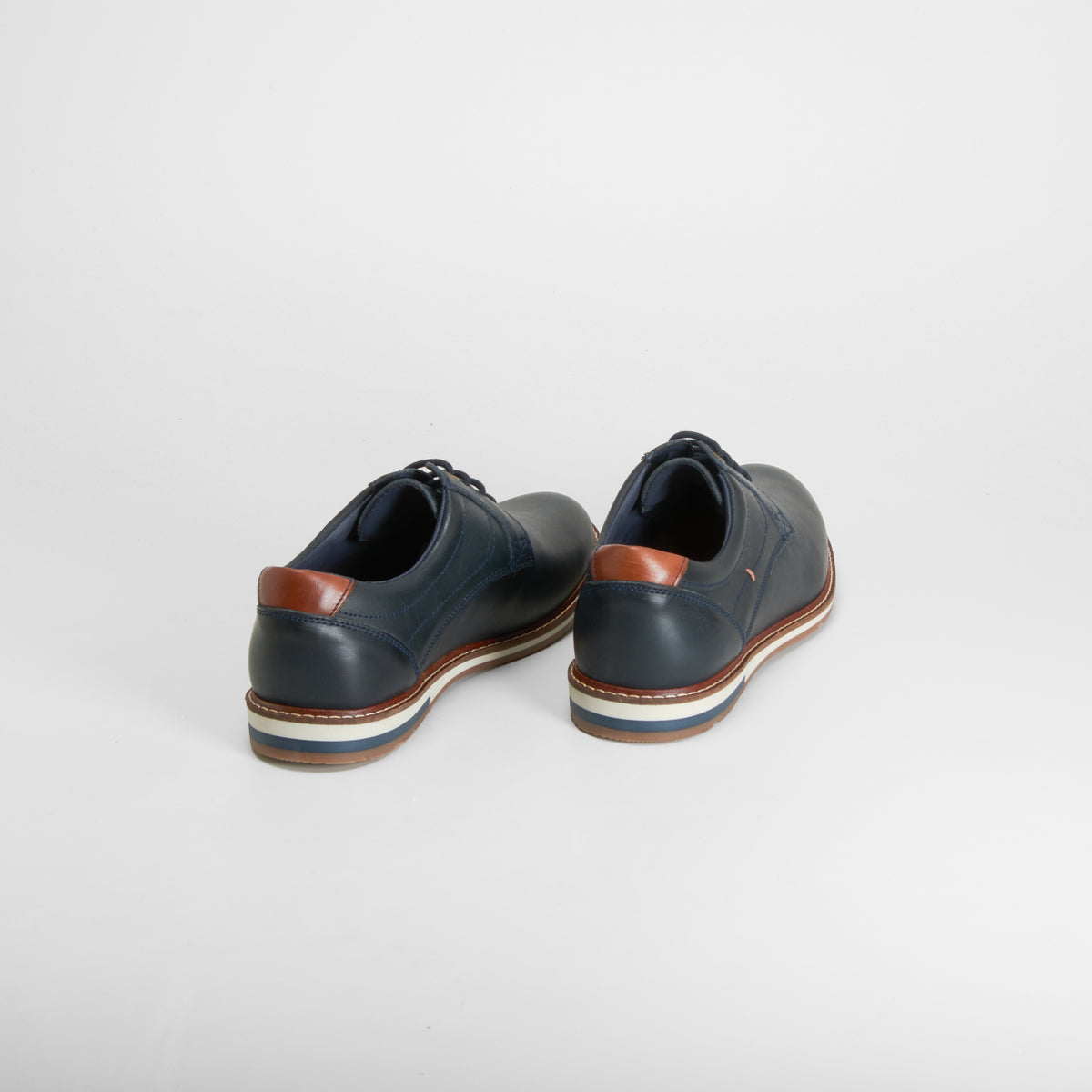 Zapato blucher piel azul FOSCO