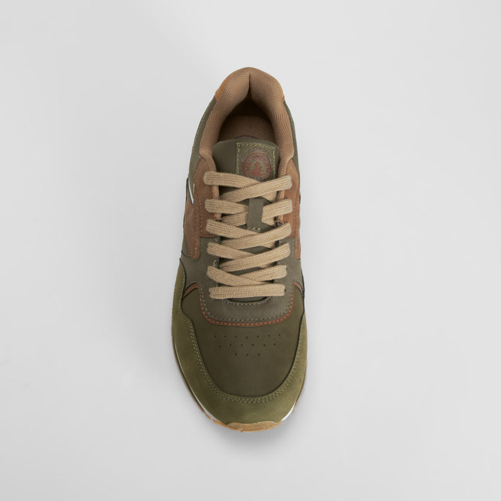 Zapatilla deportiva verde cordones suela goma NYC