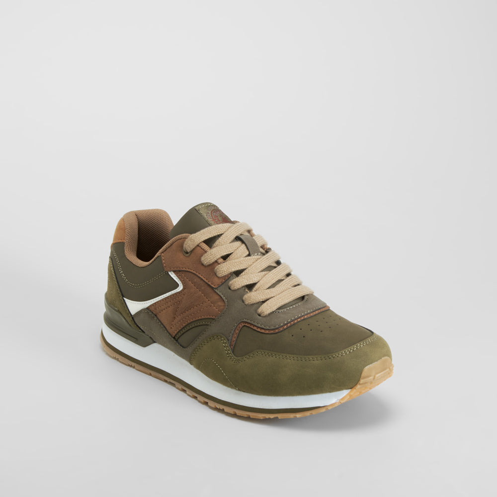Zapatilla deportiva verde cordones suela goma NYC