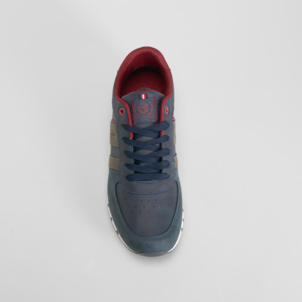 Zapatilla azul deportiva suela blanca NYC