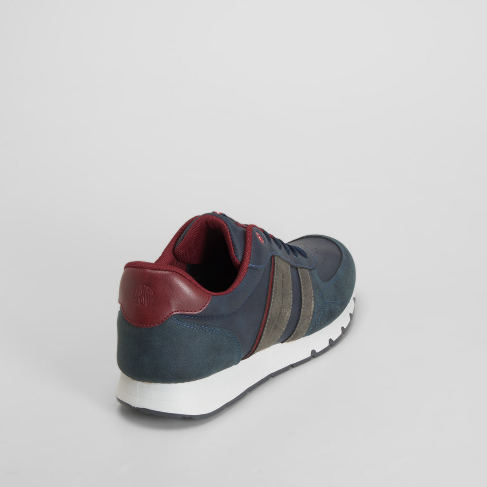 Zapatilla azul deportiva suela blanca NYC