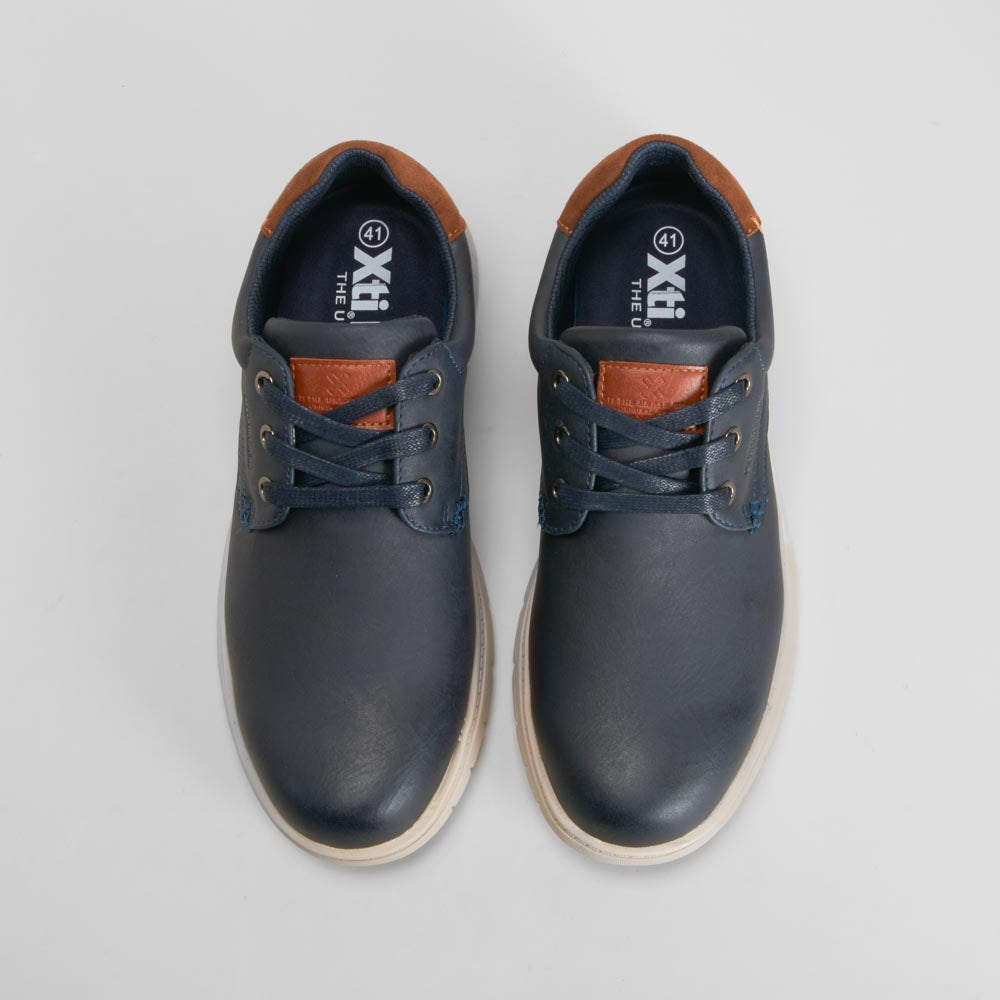 Zapato blcuher casual azul XTI
