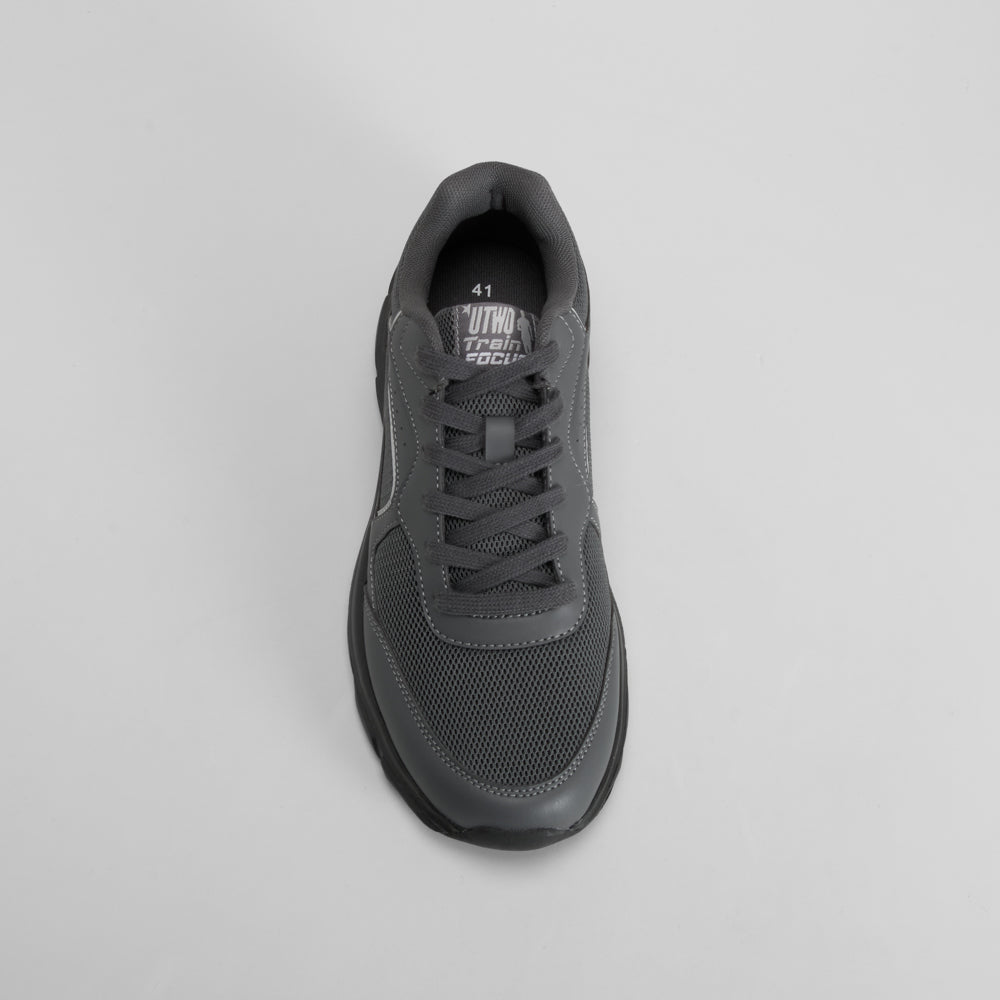 Zapatilla deportiva gris suela negra UTWO